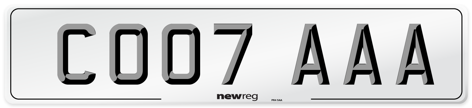 CO07 AAA Number Plate from New Reg